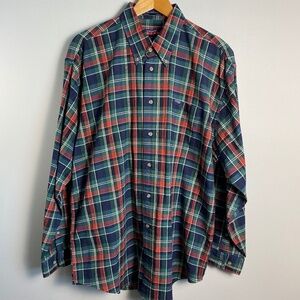 Knights Sport Men's Plaid Tartan Long Sleeve Button Down Pocket Shirt Size Large